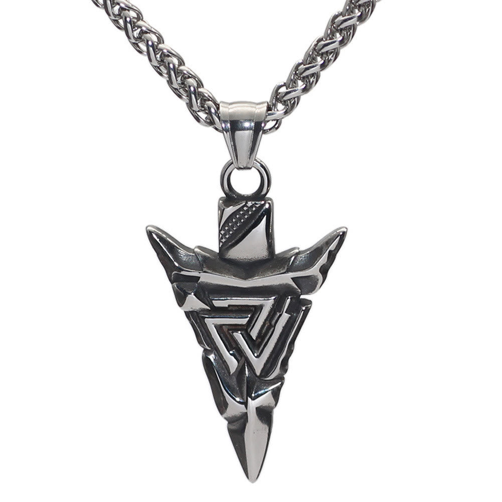 WorldNorse Odin's Guidance: Valknut And Gungnir With Othala Rune Necklace