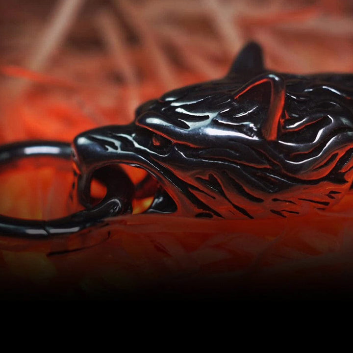 WorldNorse Wolf Head Viking Titanium Steel Strengthen Bracelet