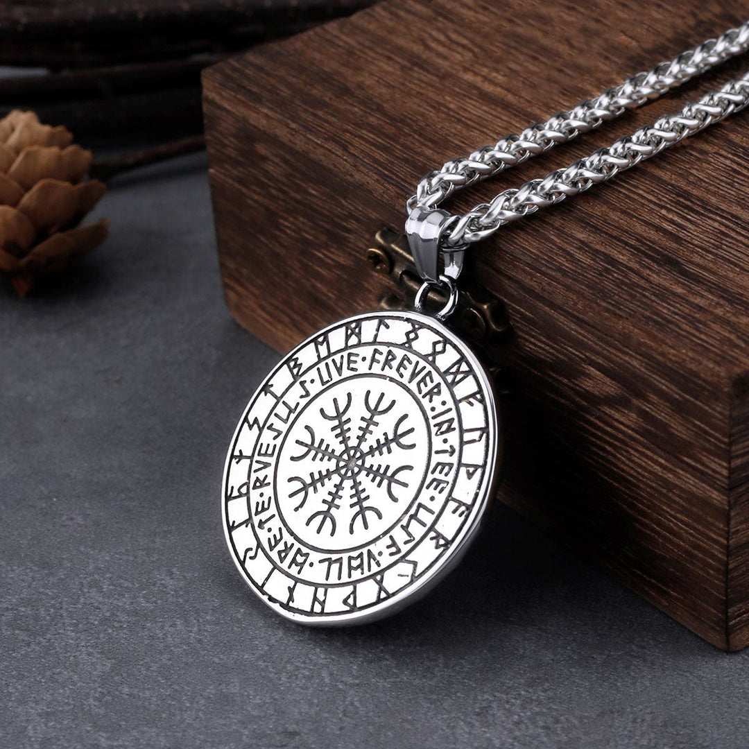 WorldNorse Thor's Hammer With Circle Of Runes Necklace