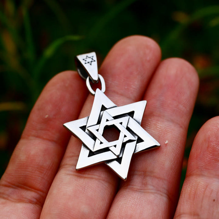 WorldNorse “Star Of David” Six Pointed Star Amulet Necklace