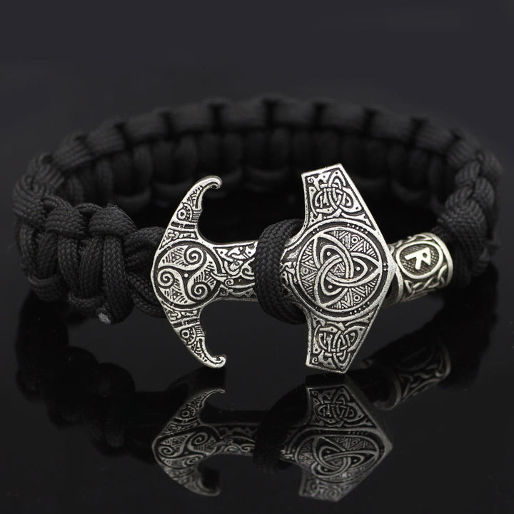 WorldNorse Odin Rune Bead Thor Hammer Mjolnir Bracelet