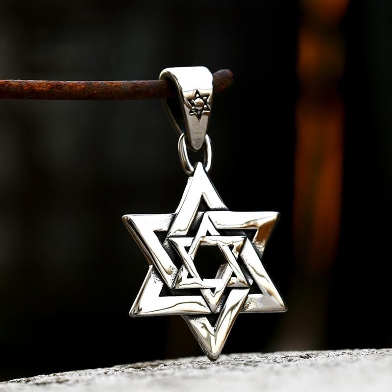 WorldNorse “Star Of David” Six Pointed Star Amulet Necklace