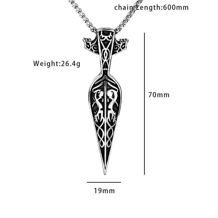 WorldNorse Viking Sword Spear Head Pendant Necklace