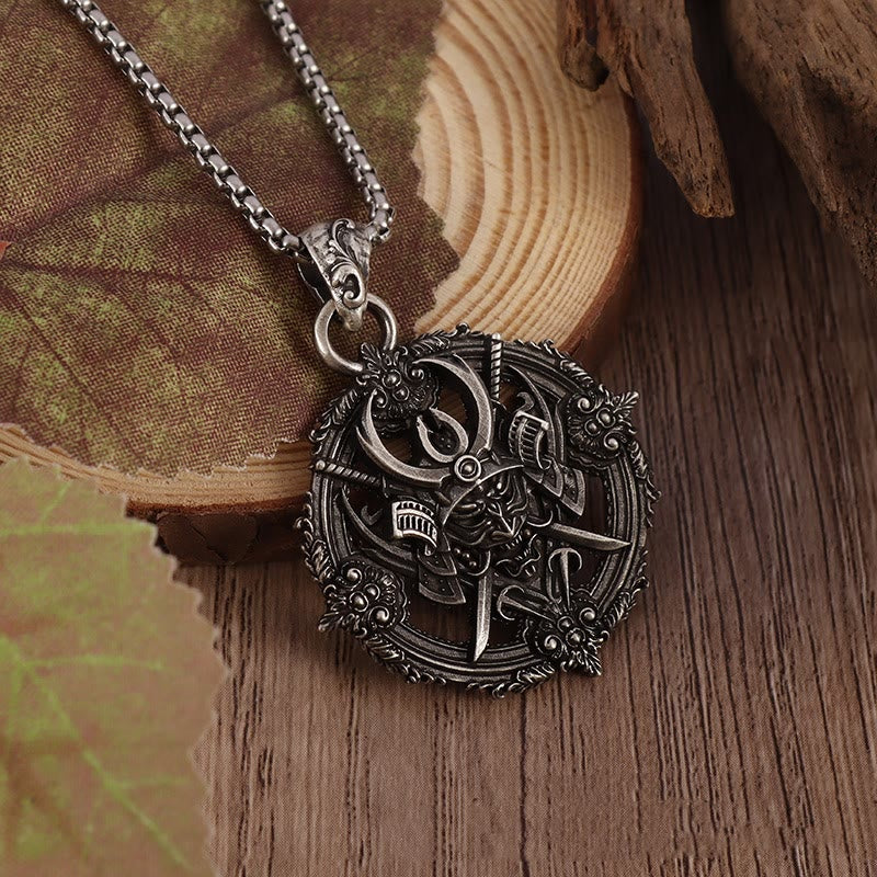 WorldNorse Black Samurai Pirate Armor Necklace