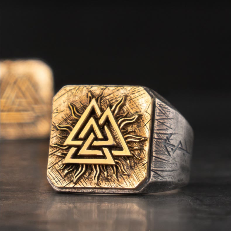 WorldNorse 925 Sterling Silver Valknut Viking Ring
