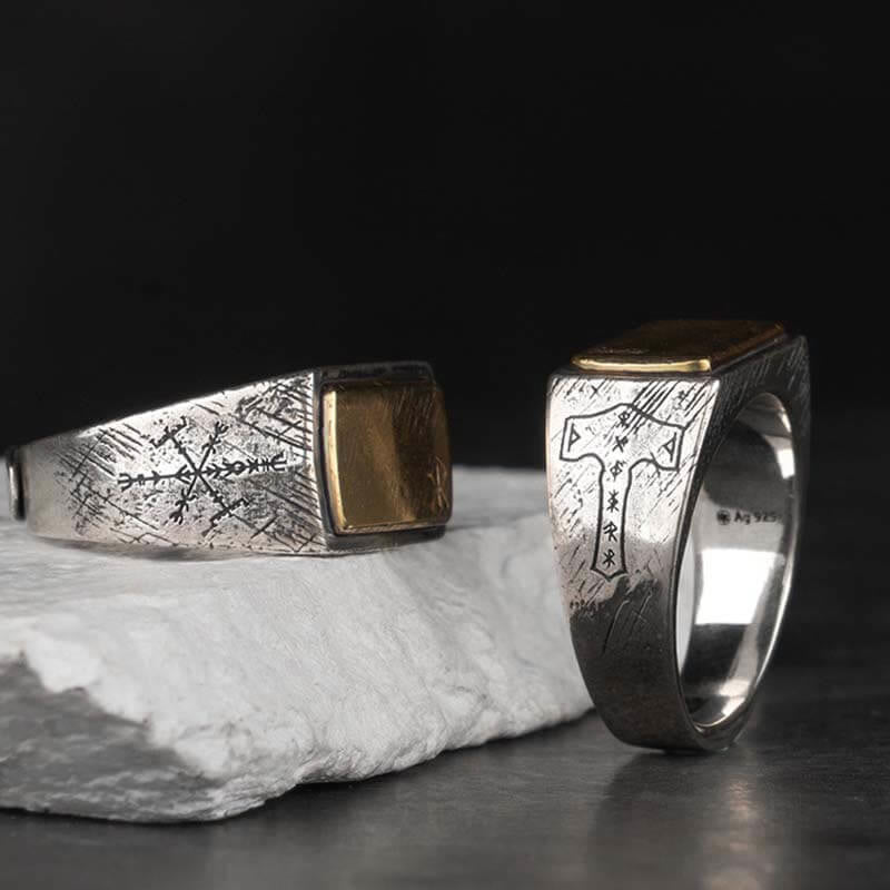 WorldNorse 925 Sterling Silver Blessings Of The Runes Ring