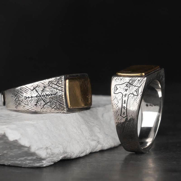 WorldNorse 925 Sterling Silver Blessings Of The Runes Ring