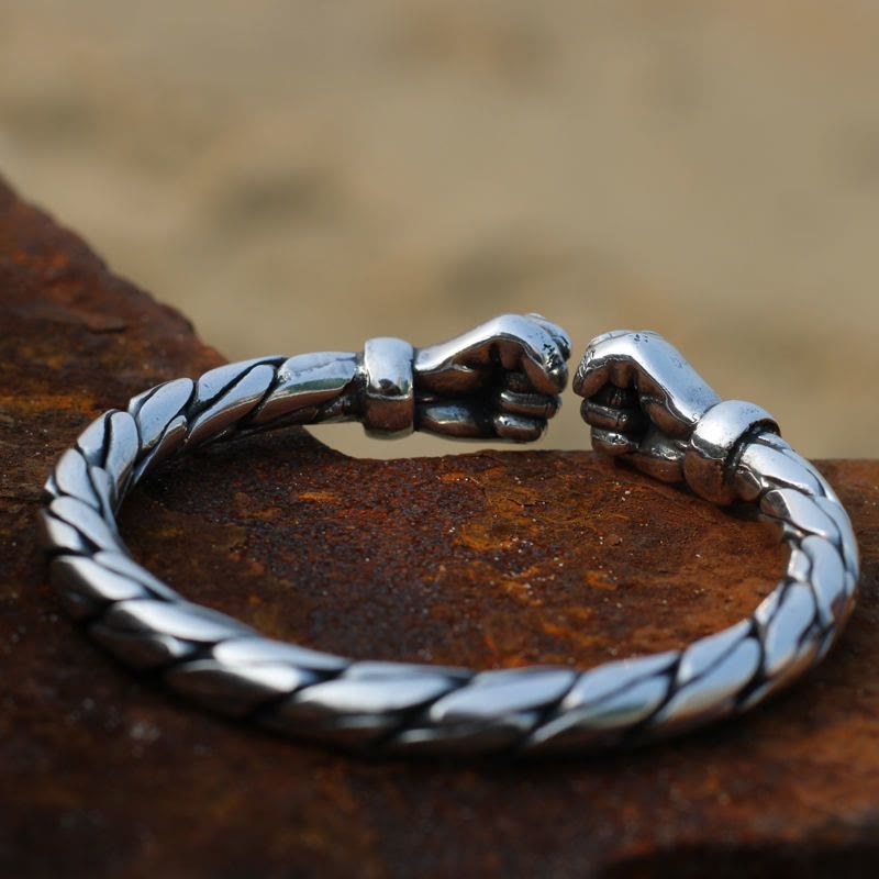 WorldNorse Power In The Hand Double Fist Vintage Bracelet