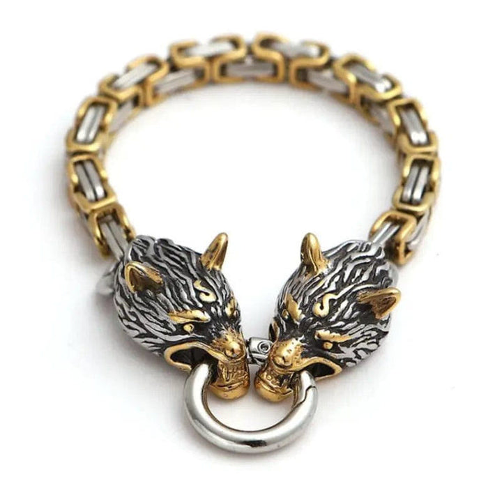 WorldNorse Nordic Geri And Freki Wolves Bracelet