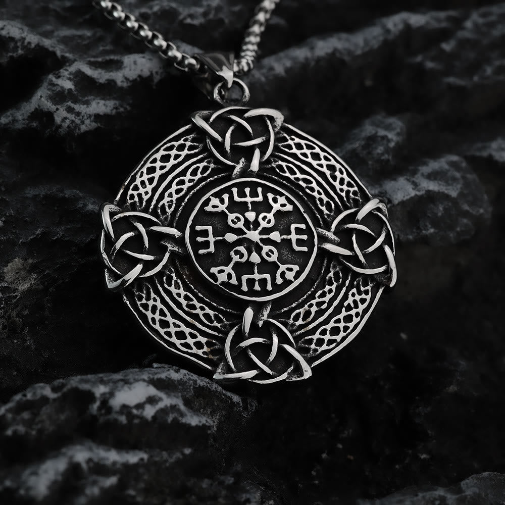 WorldNorse Vegvisir Celtic Knot Triple Necklace