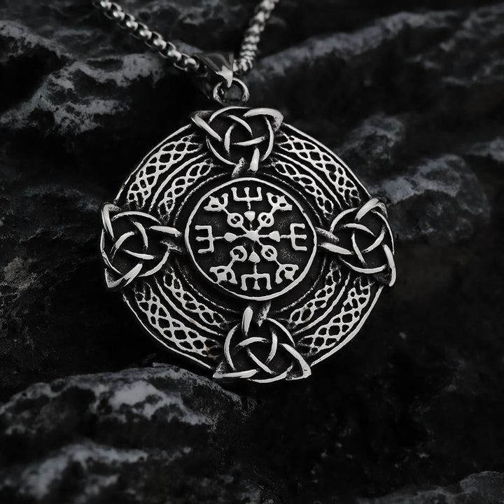 WorldNorse Vegvisir Celtic Knot Triple Necklace