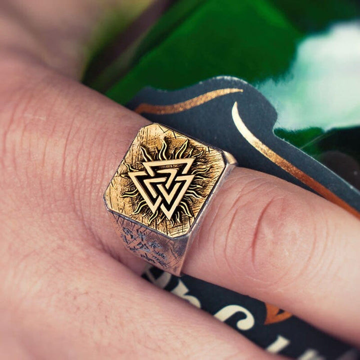 WorldNorse 925 Sterling Silver Valknut Viking Ring