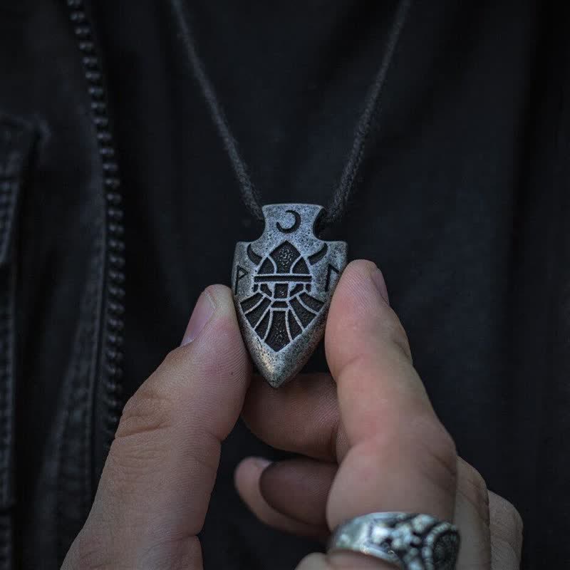 WorldNorse Men's Viking Odin Rune Arrowhead Necklace