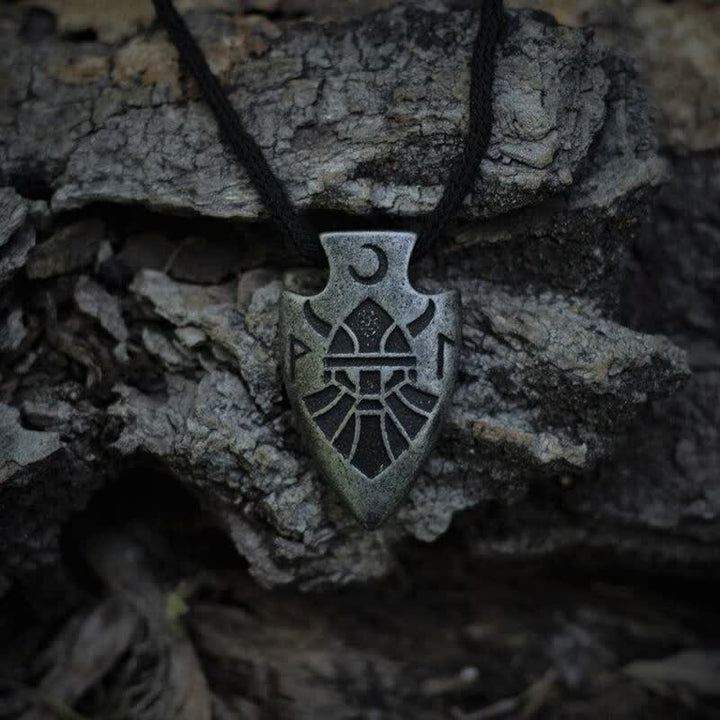 WorldNorse Men's Viking Odin Rune Arrowhead Necklace