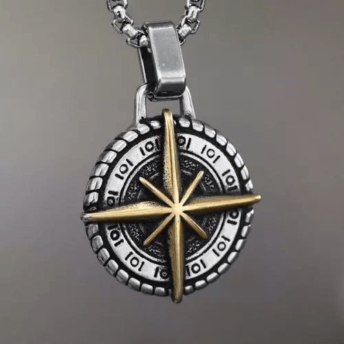 WorldNorse The North Star Stainless Steel Pendant Necklace