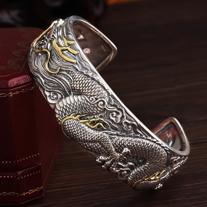 WorldNorse Carved Dragon Beast Domineer Open Bracelet