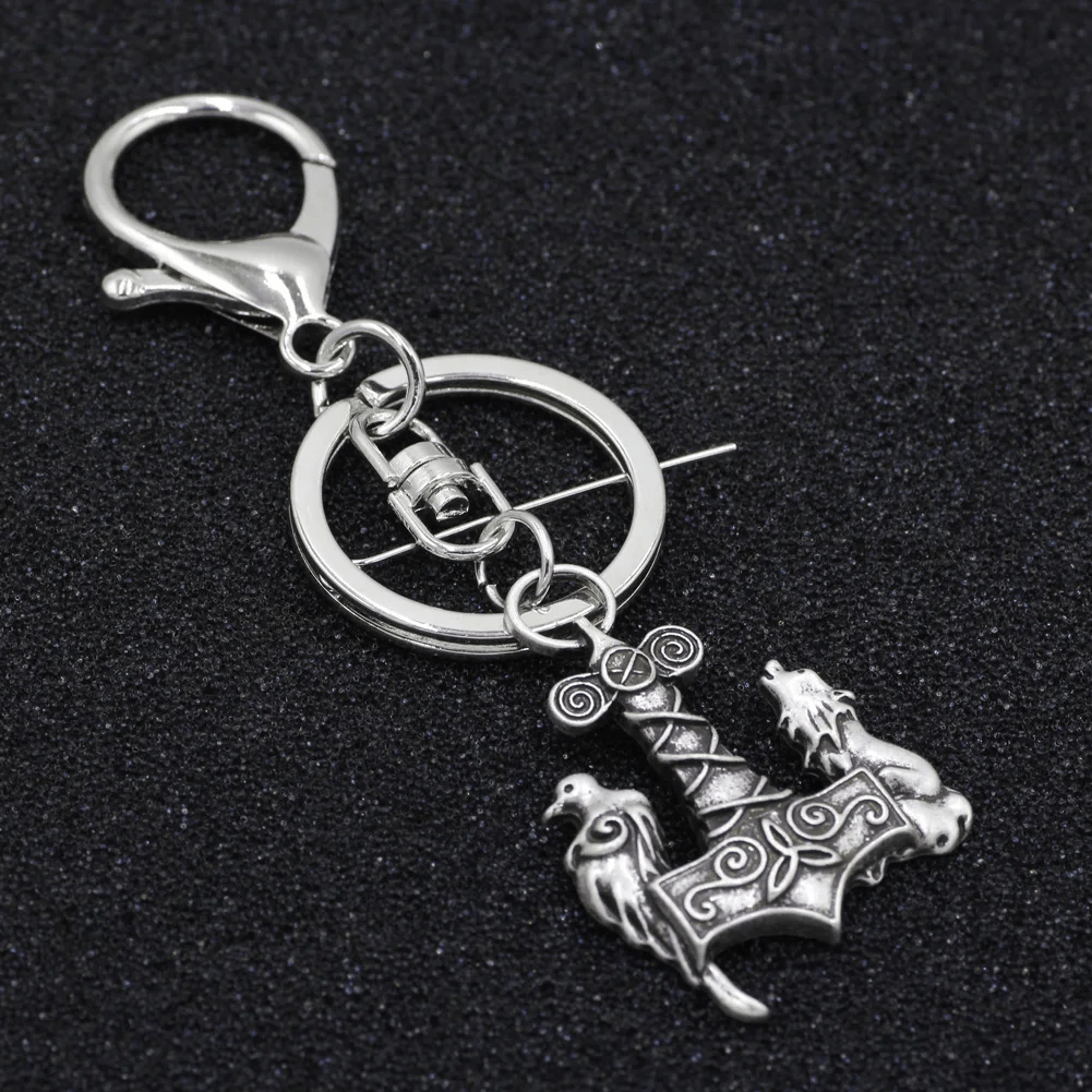 WorldNorse Odin Wolf And Raven Guard Keychain