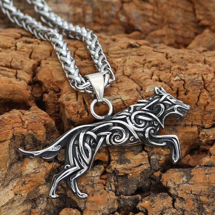 WorldNorse Viking Wolf Spirit Pendant Necklace