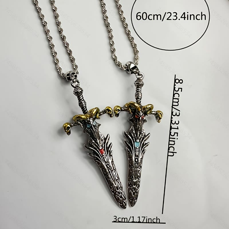 WorldNorse Sheep Skull Sword Necklace