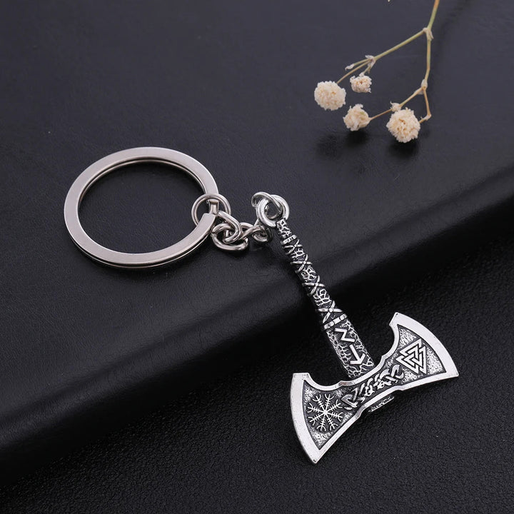 WorldNorse Viking Axe Various Elements Keychain