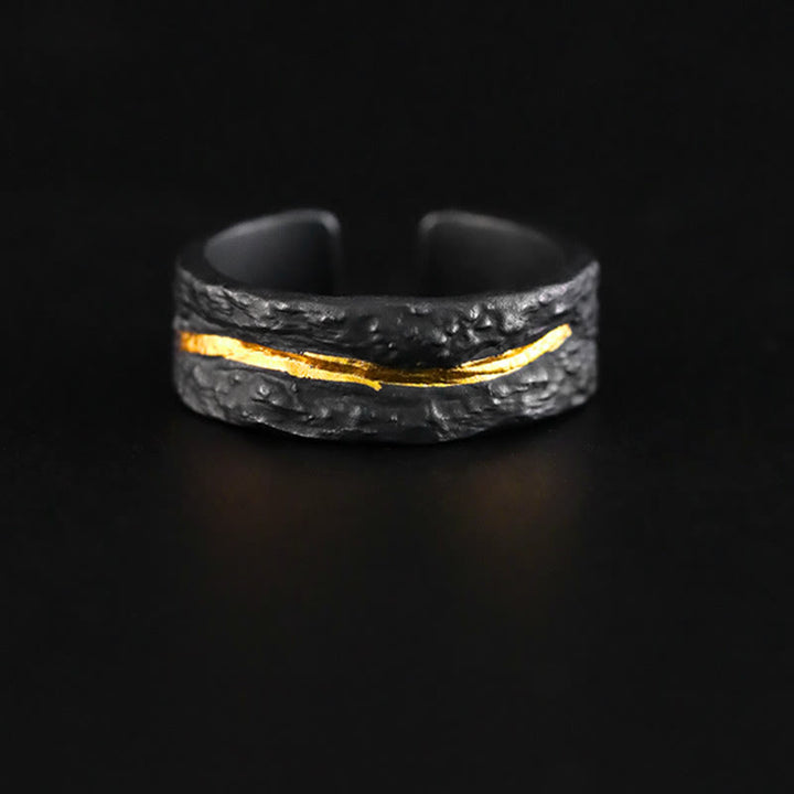 WorldNorse 999 Sterling Silver Flowing Gold Ring