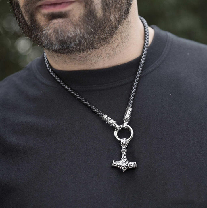 Flash Sale - WorldNorse Thor's Hammer Pendant Leather Necklace