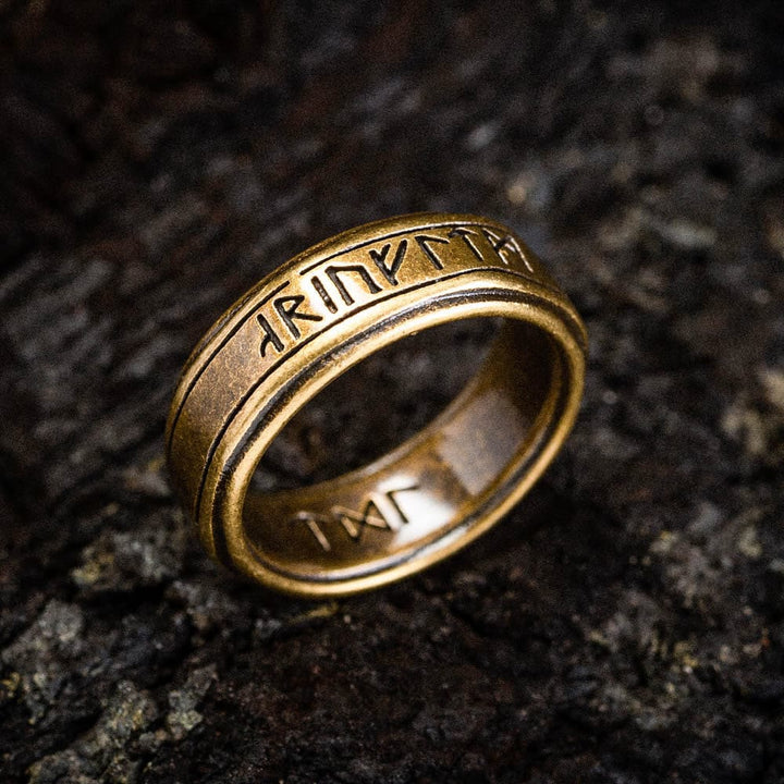 WorldNorse Retro Bronze Rune Stainless Steel Ring