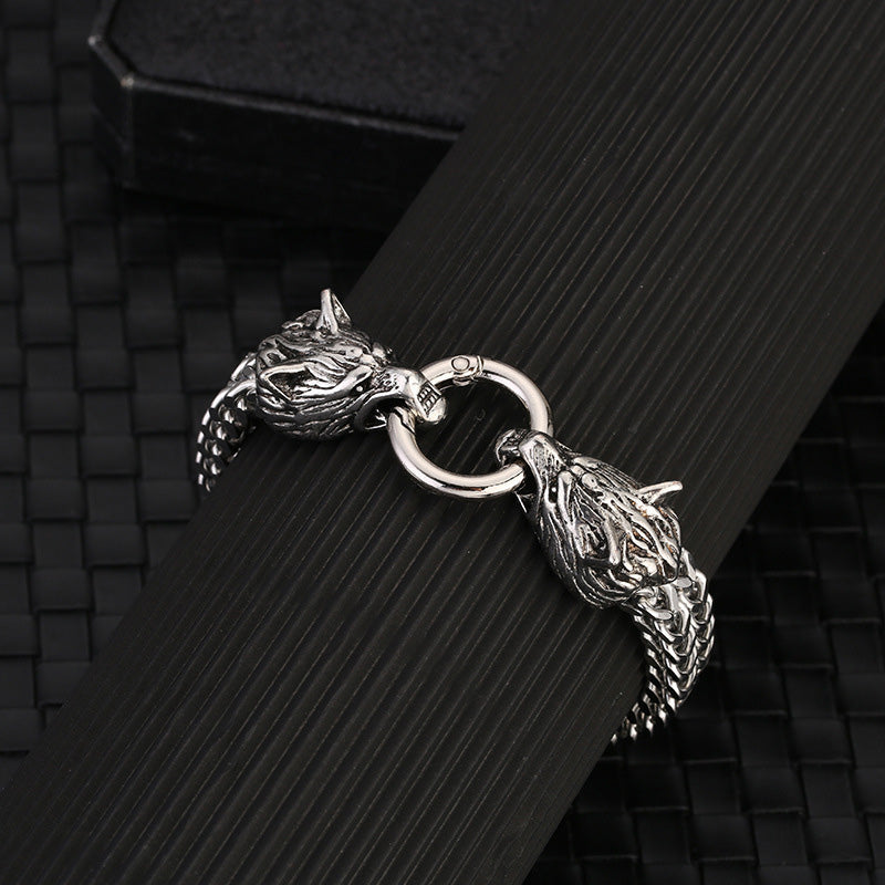 WorldNorse Wolf Head Viking Titanium Steel Strengthen Bracelet - image 13
