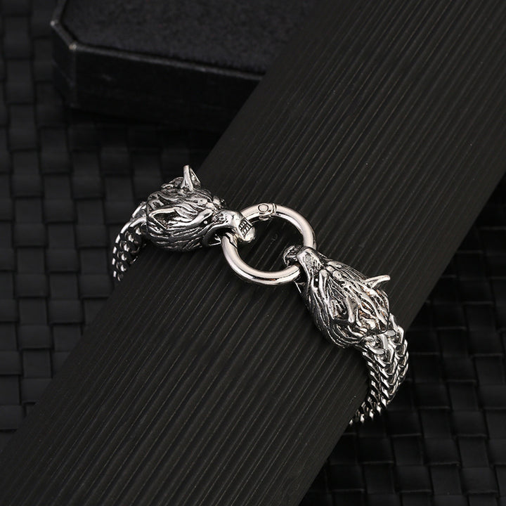 WorldNorse Wolf Head Viking Titanium Steel Strengthen Bracelet - image 13