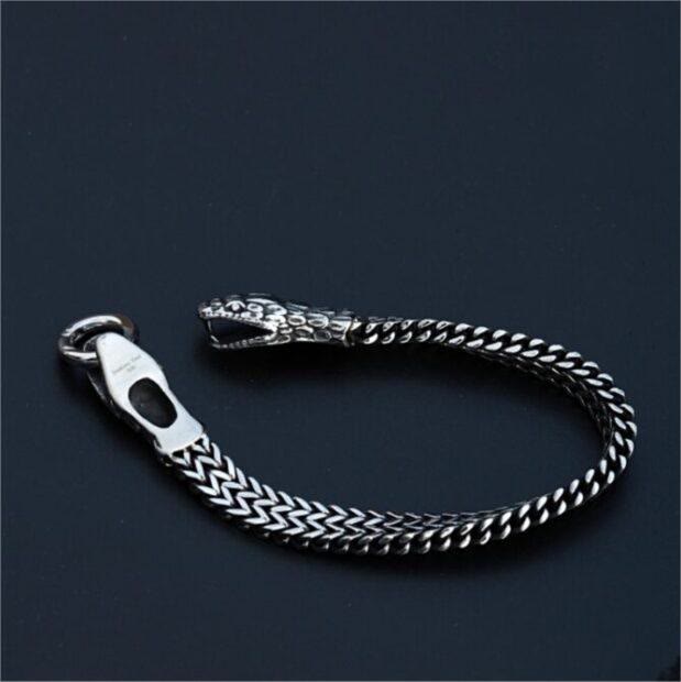 WorldNorse Double Snake Head Steel Bracelet