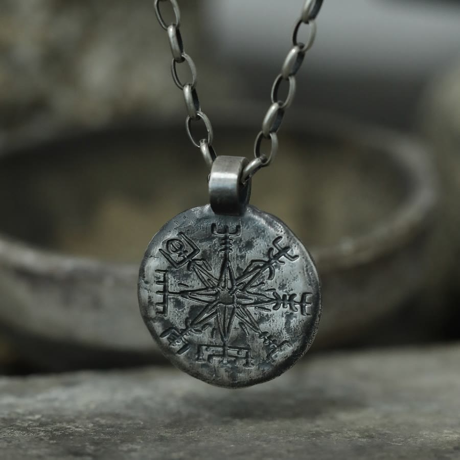 WorldNorse 999 Sterling Silver Vegvisir Necklace