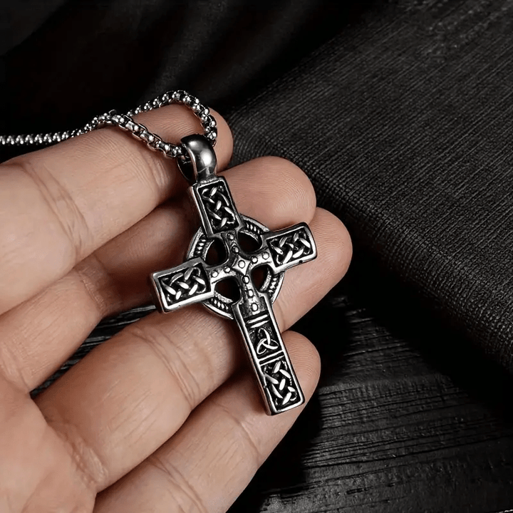 WorldNorse Celtic Knot Triquetra Cross Necklace