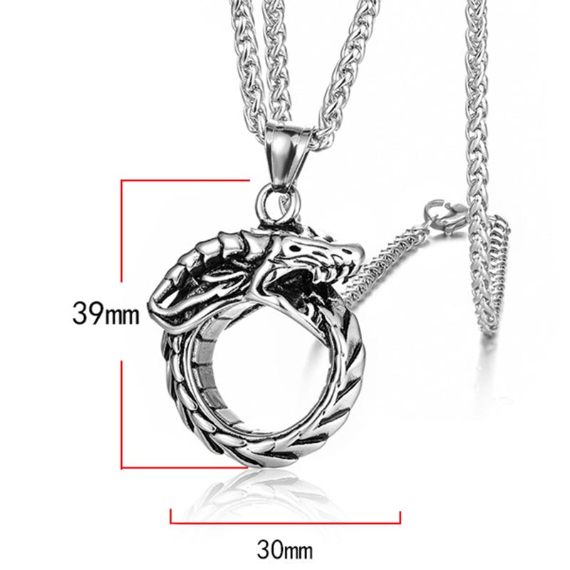 WorldNorse Nordic Mythical Giant Dragon Nicolas Style Protection Ring / Necklace