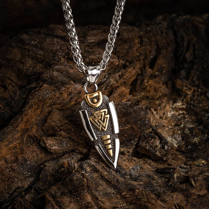 Flash Sale - WorldNorse Solid Double Sided Odin’s Spear Valknut Amulet Necklace