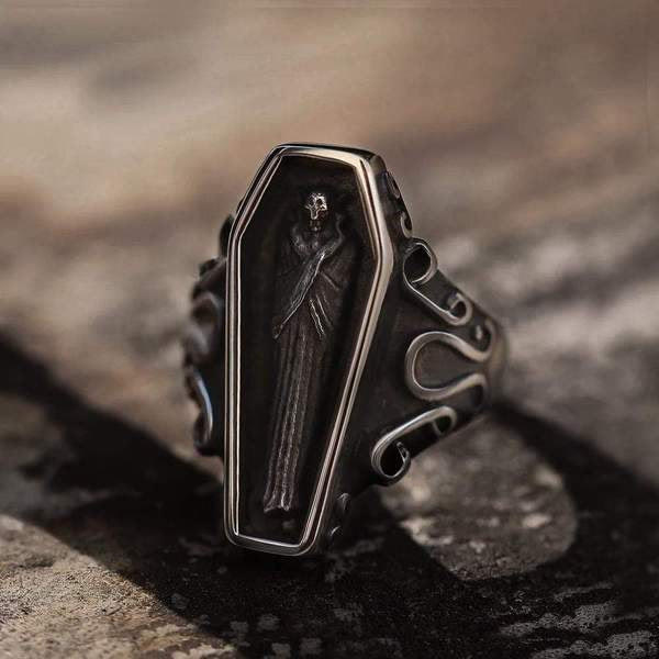 FREE Today: Vampire Coffin Stainless Steel Skull Ring