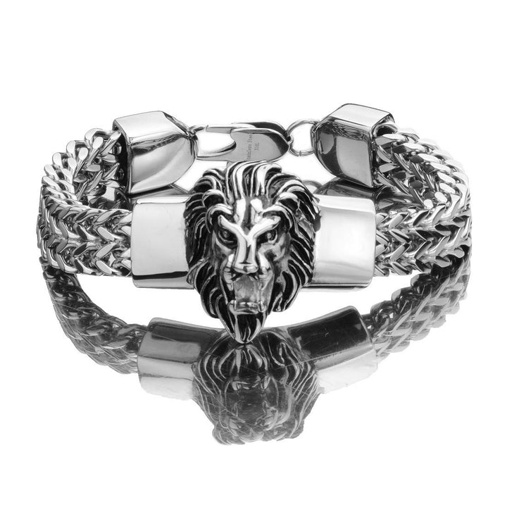 WorldNorse 316L Stainless Steel Lion Head Bracelet