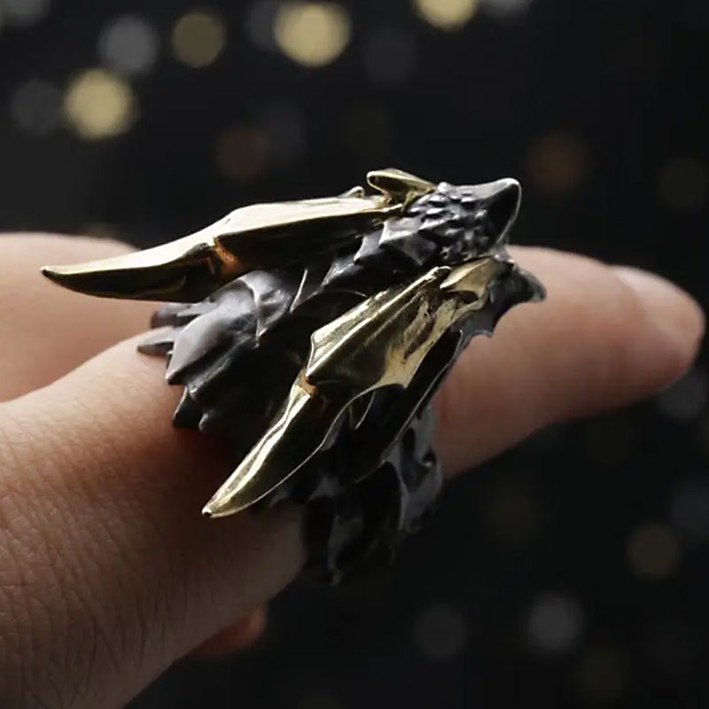 WorldNorse Retro Evil Dragon Adjustable Ring - image 1