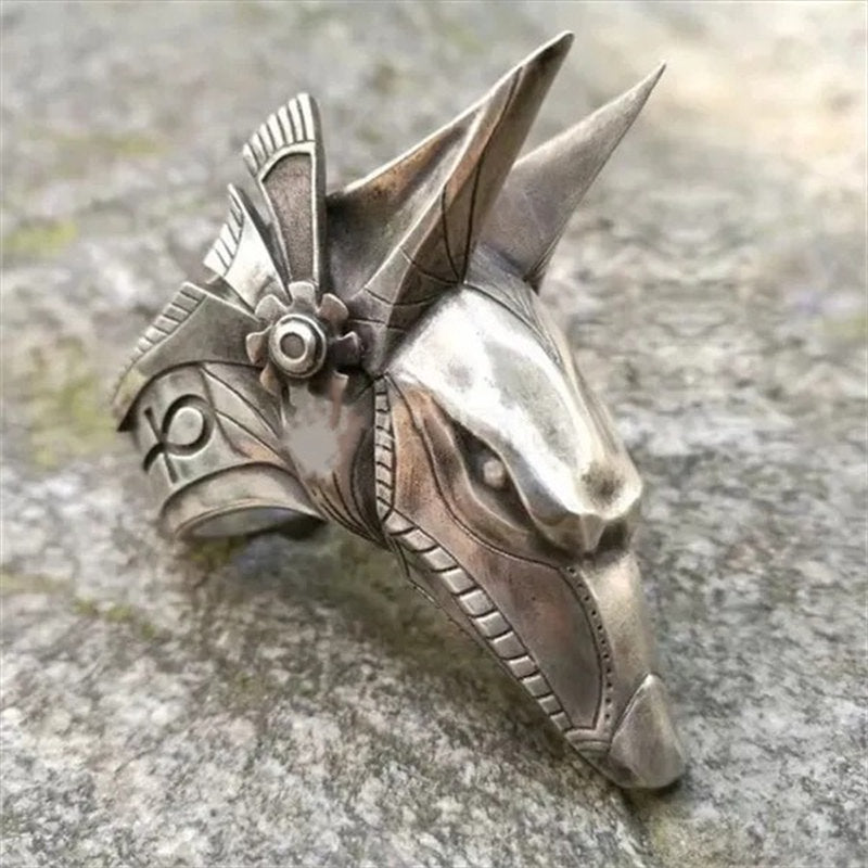 WorldNorse Vintage Anubis Egyptian Ring Punk Bier Ring - US 13 - image 0