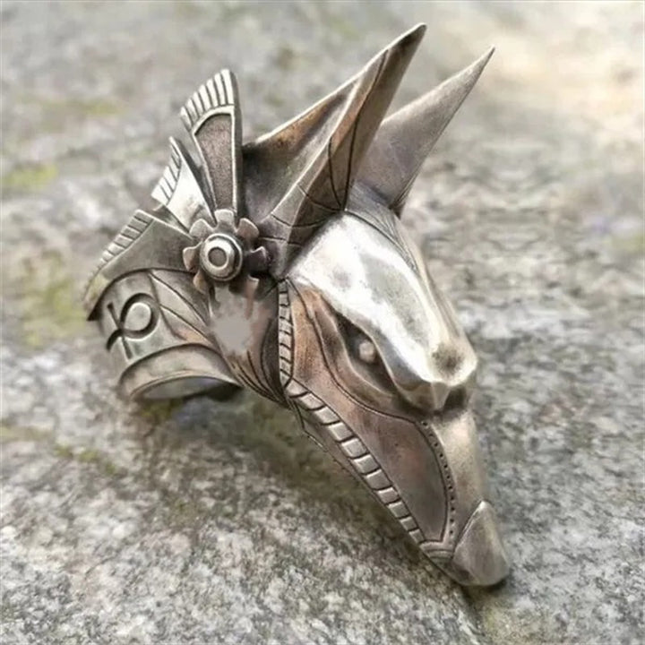 WorldNorse Vintage Anubis Egyptian Ring Punk Bier Ring - US 13 - image 0