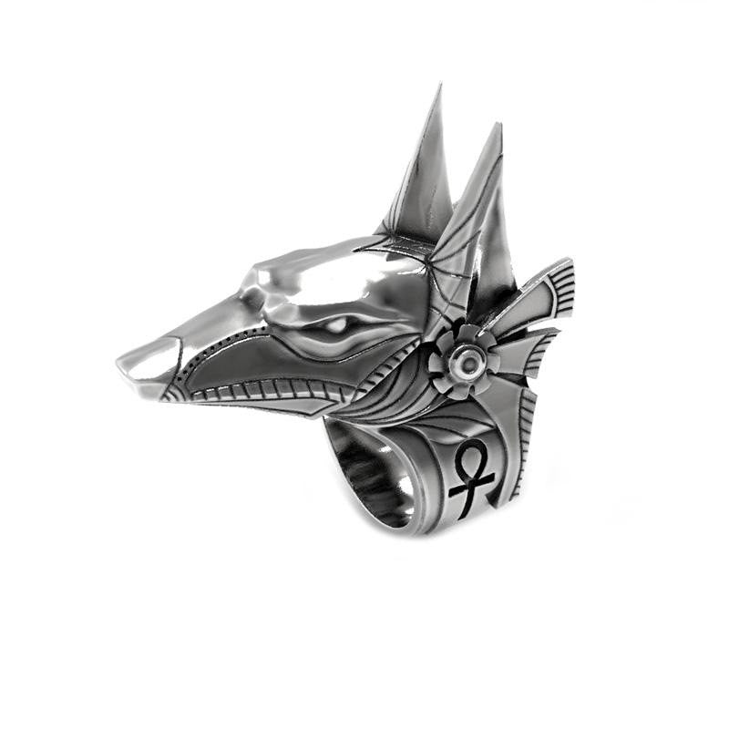 WorldNorse Vintage Anubis Egyptian Ring Punk Bier Ring - image 4