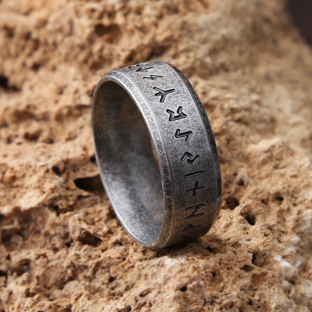 WorldNorse Vintage Viking Runes Stainless Steel Ring - image 2