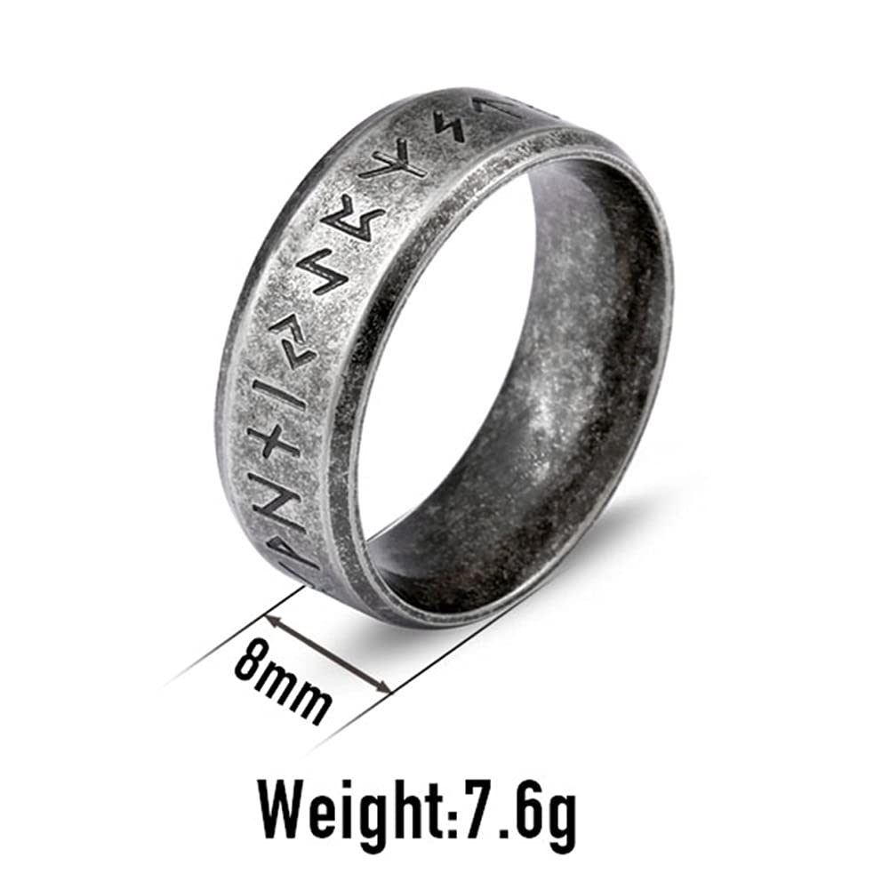 WorldNorse Vintage Viking Runes Stainless Steel Ring