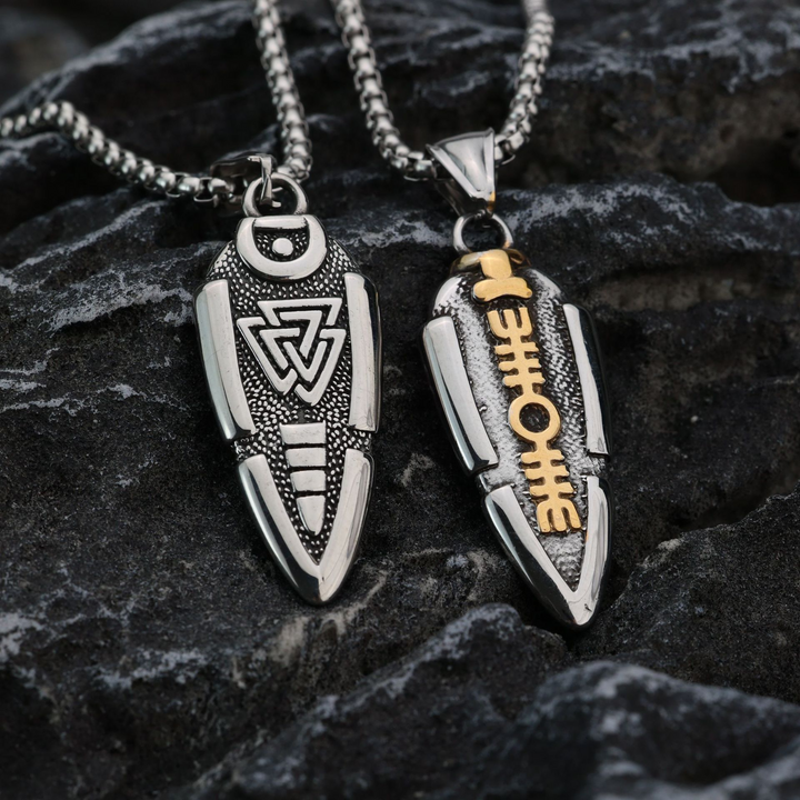 WorldNorse Solid Double Sided Odin’s Spear Valknut Amulet Necklace - image 17