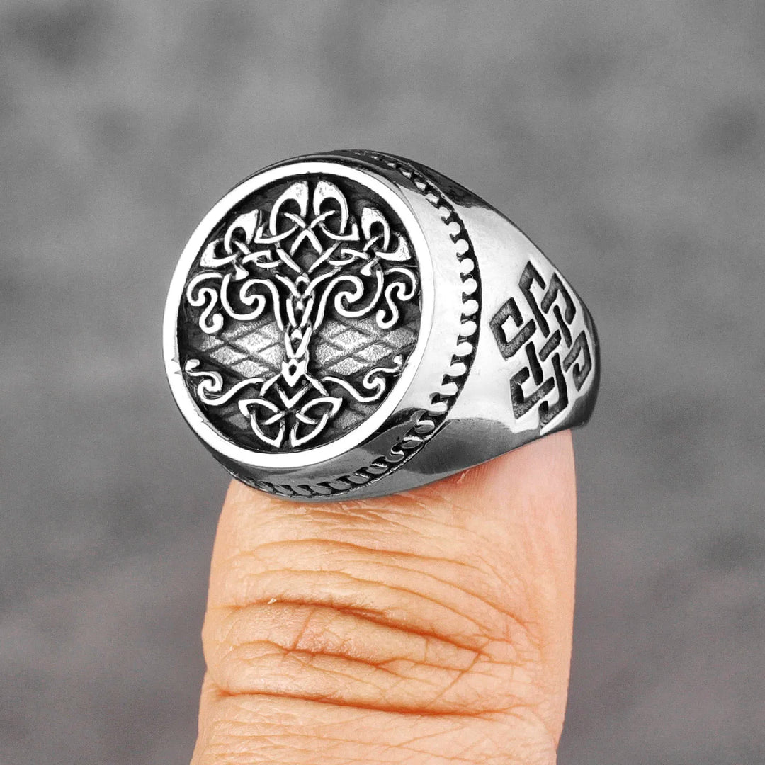 WorldNorse Vintage Stainless Steel Tree Of Life Ring