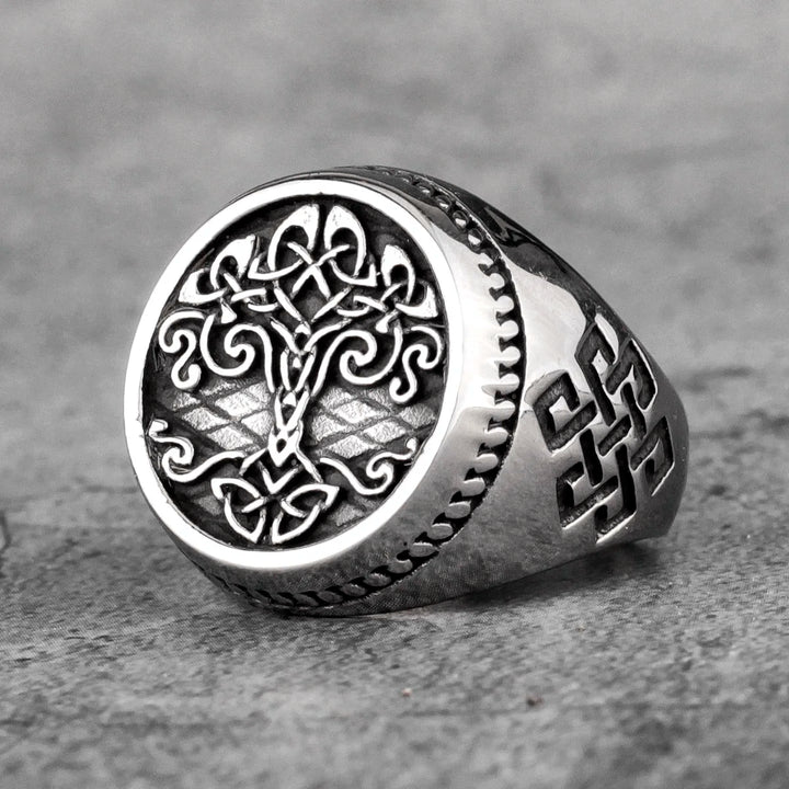 WorldNorse Vintage Stainless Steel Tree Of Life Ring