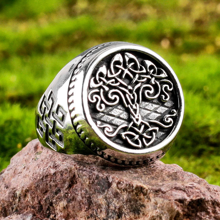 WorldNorse Vintage Stainless Steel Tree Of Life Ring