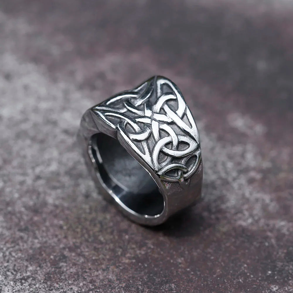 WorldNorse Celtic Knot Stainless Steel Viking Ring