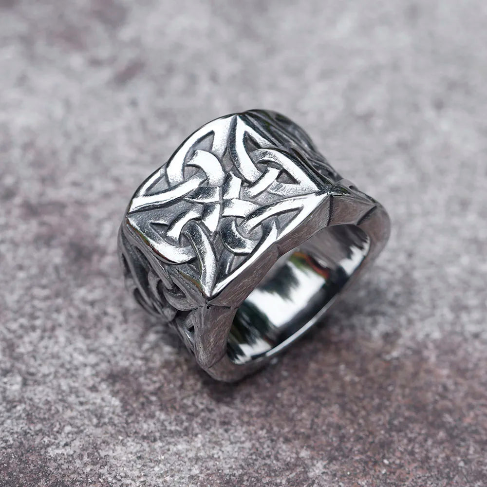 WorldNorse Celtic Knot Stainless Steel Viking Ring