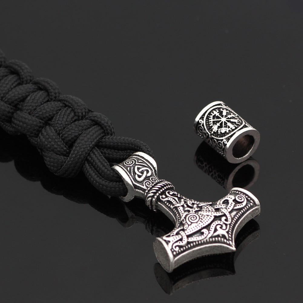 WorldNorse Thor's Hammer Braided Rope Viking Bracelet