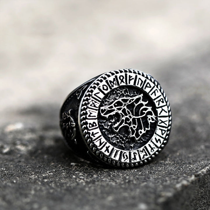 WorldNorse Fenrir Wolf Amulet Signet Viking Ring